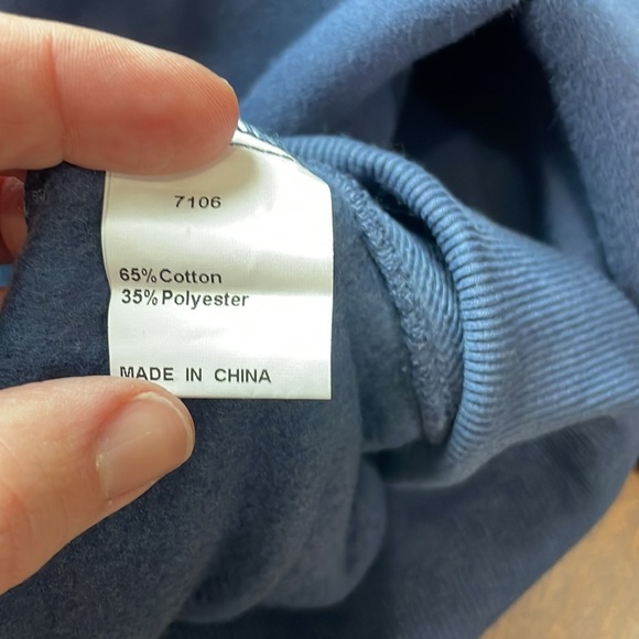 Navy Blue Half Zip Crop Pullover - Picture 11 of 11